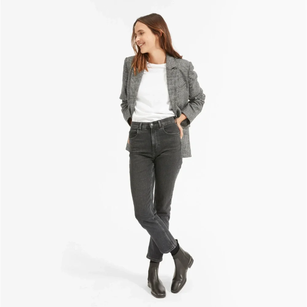 Everlane Womens The Italian Leather Square Toe Chelsea Boot Size 6.5 Black NWOB - Picture 2 of 12